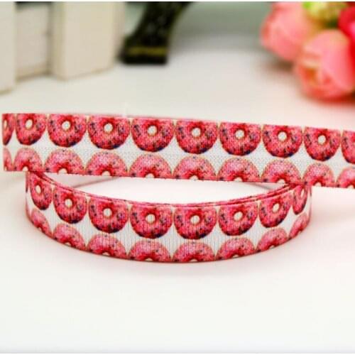 5/8'' Free shipping Fold Elastic FOE cupcake doughnut printed headband headwear hairband decoration wholesale OEM S480