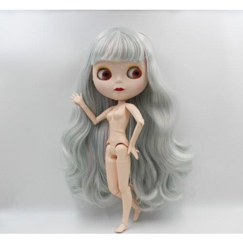 Free Shipping BJD joint RBL-761 DIY Nude Blyth doll birthday gift for girl 4 colour big eyes dolls with beautiful Hair cute toy