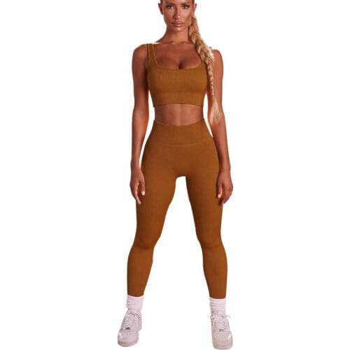 Seamless Women Yoga Set High Waist Yoga Pants Gym Clothing Women Sportswear Yoga Leggings Sports Bra 2pcs Workout Sports Set