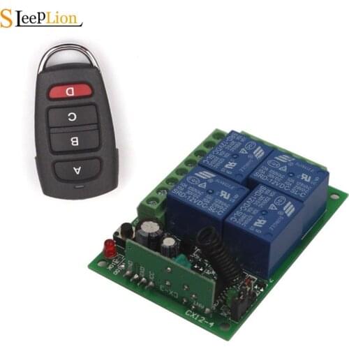 Sleeplion 24V 4CH Channel Relay Wireless Remote Control ON/OFF Switch 24V 4CH Transmitter Receiver Module 315MHz 433MHz