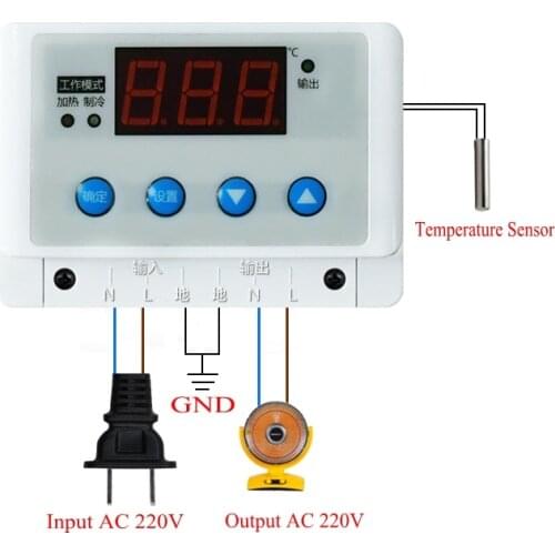XH-W3101 AC 220V 5000W Digital Thermostat Temperature Controller Temperature Control Switch Wall Hanging Heating cooling