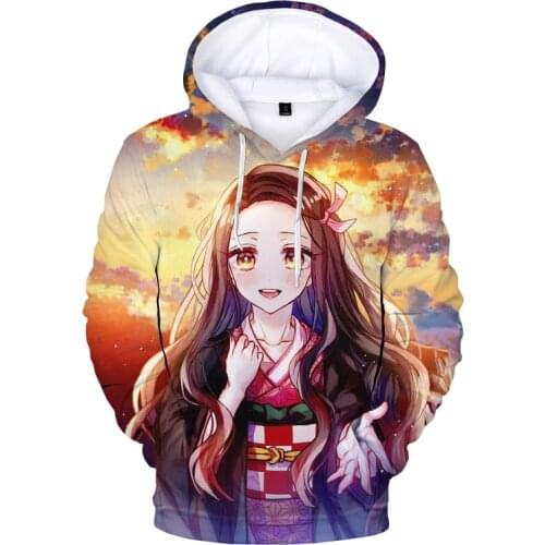 Kids Hoodie Demon Slayer Kamado Nezuko Cosplay Costumes 3D Print Hoodies Men Women Pullover for Spring Autumn Hoodie Sweatshirts