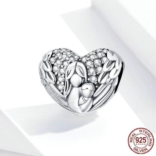 DIY jewelry wholesale sterlingsilver beads fashion bracelet 925silver loose pearl mother love relief