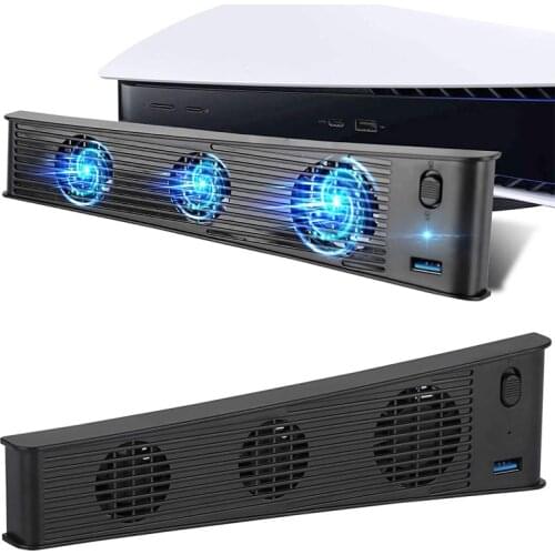 For PS5 Super Cooling Fan Host Cooling 3-Fan Cooler Extended USB Interface For PS5 Console Light And Compact For PS5 Accessories