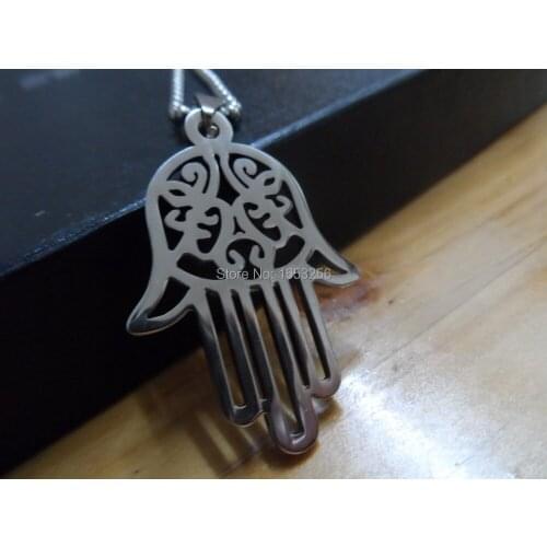 Lot 5pcs in bulk Stainless steel Lucky Five Hand Open Hamsa Hand Pendant Good Polished