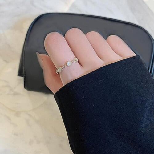Copper Open Ring Exquisite Female Jewelry Adjustable Opal Finger Ring Women Accessories Decoration Fashion Women Jewelry