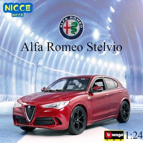 Bburago 1:24 Alfa Romeo STELVIO SUV Simulation Alloy Car Model Crafts Decoration Collection Toy Tools Gift