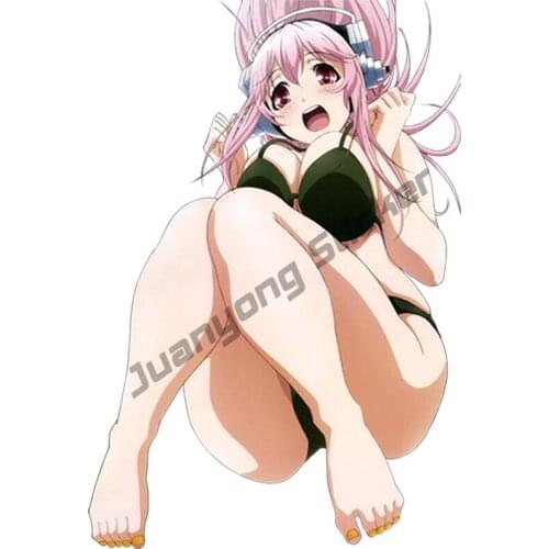 Cartoon Graffiti Car Stickers Japanese Anime Super Sonico Collection Sexy Beauty Suzuya Drift Racing Fine Decor Decal KK13x9cm
