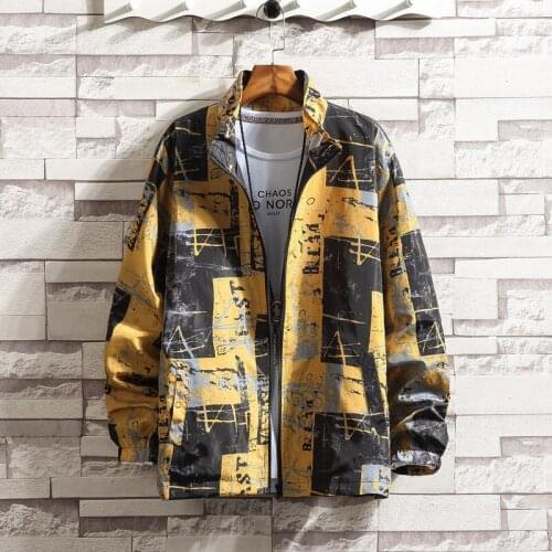 New Designer Printed Streetwear Bomber Jacket Men Casual Slim Windbreaker Mens Jacket Coat