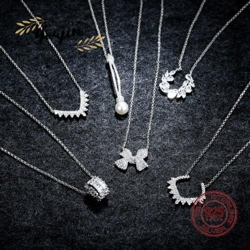 New Light Luxury Women Zircon 925 Silver Pearl Adjustable Pendant Necklace Fashion Monaco Exquisite Jewelry Gift