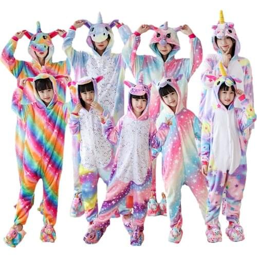 Family Look Pajamas Unicorn Girl Sleepwear Onesies for Girl Matching Family Clothes Baby Girl Clothing Sets Pajama for Woman