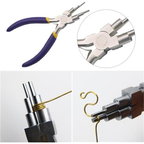 1 PCS Carbon Steel Round Nose Pliers Diy Nickel-iron Pliers Bail New Jewelry Pliers 6-in-1 Bail Making Pliers DIY Hand Tool