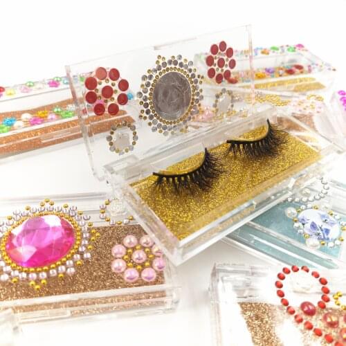 Sticking drill box Acrylic empty case NEW 10/20/50pcs wholesale price eyelash packaging box lash boxes packaging 3D mink lashes
