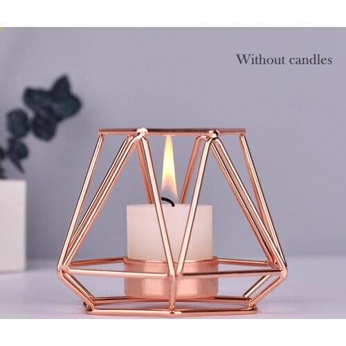 Sturdy Iron Candle Holder Gold New Year Wedding Durable Hollow Candle Holder Living Room Dining Table Activity Dinner Christmas