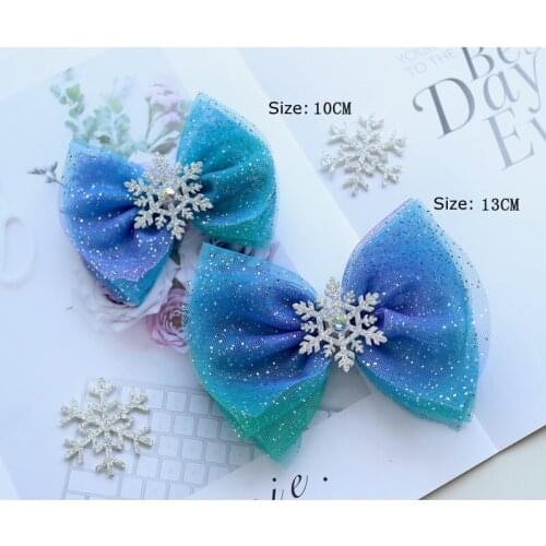 Mesh and Silver Sparkly Hair Bow Clips, Mesh Boutique Bow hair clips, Kids Birthday Party Favors baby shower wedding gift