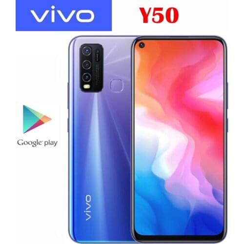 New Original Vivo Y50 4G Cell Phone Snapdragon 665 6.53inch 2340x1080P LCD Android 10 18W Dash Charge 4 Rear Cameras 5000mAh