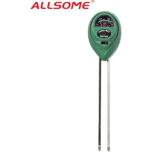 ALLSOME 3 in1 Garden Plant Flowers Soil PH Tester Moisture Light Meter Testing Tools HT1406