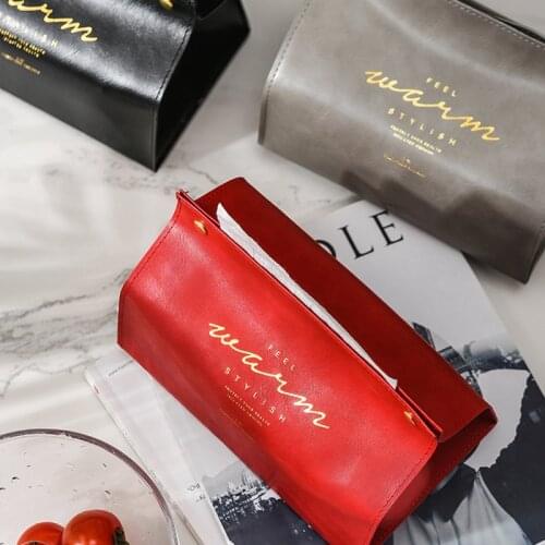 Tissue Boxes Nordic Leather Paper Box Living Room Home Creative Tissue Paper Bag Paper Bag Car Coffee Table Pape Storage Box