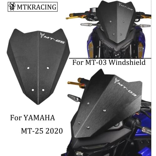 MTKRACING Fits For YAMAHA MT-03 MT03 MT-25 MT25 2020 Windshield Windscreen Aluminum Kit Deflector Motorcycle Accessories