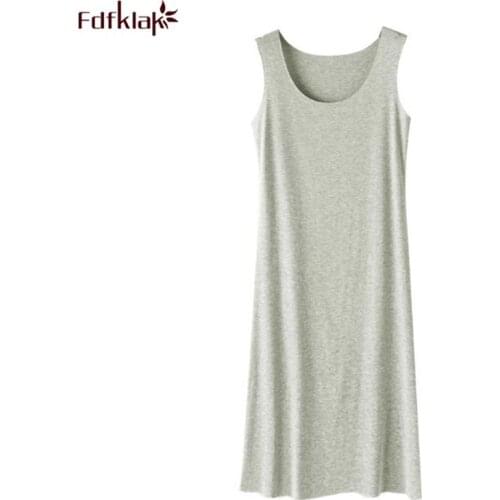 XL-5XL Plus Size Modal Cotton Nightdress Female Summer Night Wear Dress Sleeveless Sling Vest Nightshirt Women Nightgowns