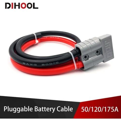 50A/120A 600V Electric Car Battery Charging Connector Forklift Plug With Cable Silicone High Current Connection Harness