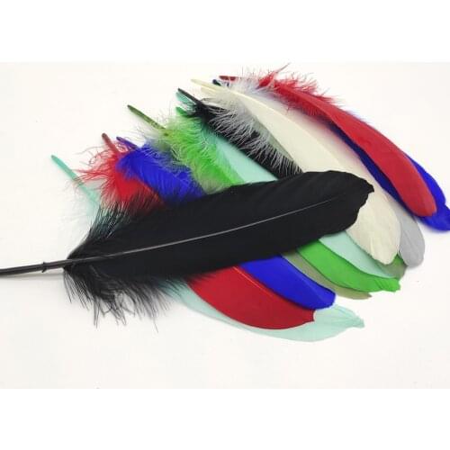 100Pcs/Lot Colored White Goose Feathers Clothing Craft DIY Natural Black Feather Plume Wedding Party Decoration Long 13-18CM