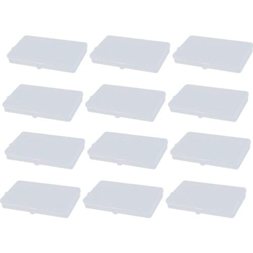 12Pcs Rectangular Storage Case Mask Storage Box for Home (Transparent)