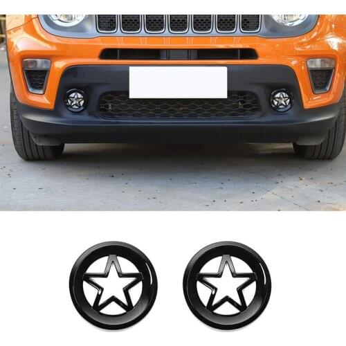 Front Turn Signal Light Cover Guard Front Lamp Cover Blinker Insert Guard Cover Trim for Jeep Renegade 2019-2020, 2 Pcs