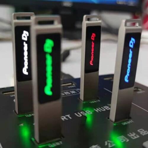 2021 Brand Creative Colorful LED Car USB 3.0 Pioneer DJ LOGO High-Speed Memory Flash Pendrive 16GB 32GB 64GB 128GB