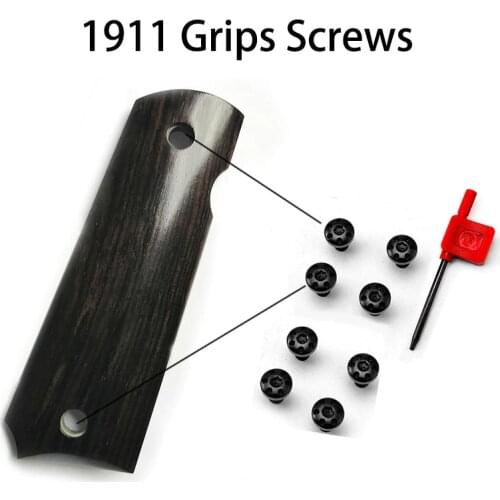 4 pieces New Customized 1911 Grips Screws Stainless Steel CNC T8 Plum Screw 1911 Roasting blue Grip Nail