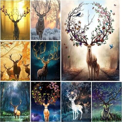 5D Diy Diamond Painting Deer Embroidery Full Square Round Drill Animal Cross Stitch Kits Mosaic Picture Handmade Home Decor Gift