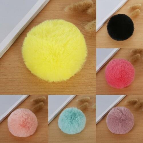 8cm Lovely Faux Fur PomPom DIY KeyChain Rabbit Hair Ball Bag pom pom Ball Key Chain Pendant for DIY Jewelry Gift Accessories