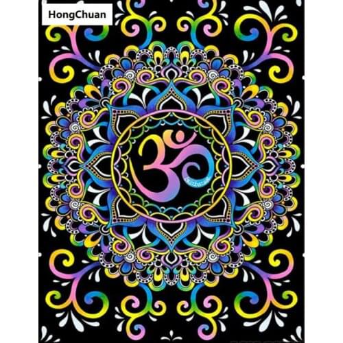 Diamond embroidery, Indian religious mandala, 5D diamond painting full square, diamond inlay DIY rhinestone picture cross stitch