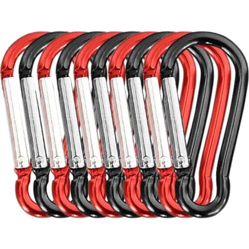 Climbing Button Carabiner Camping Hiking Hook Outdoor Sports Multi Colors Aluminium Safety Keychain Buckle 10PCS/set
