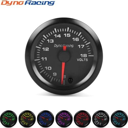 Dynoracing 2" 52mm 7 Colors LED Car Auto Voltmeter 8-18 Volt Gauge High Speed Stepper Motor Voltage gauge Car Meter BX101492