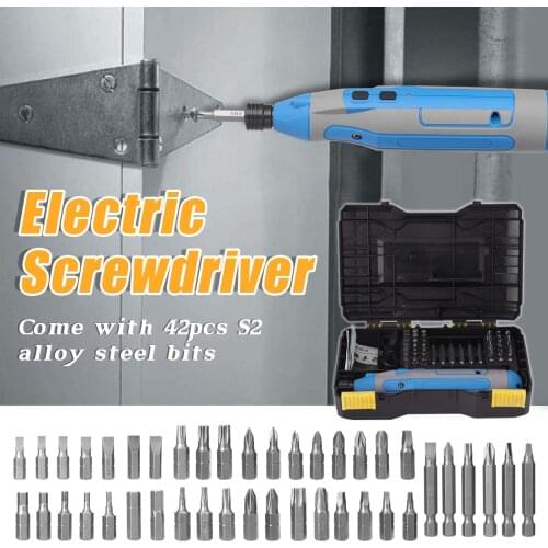 Cordless 4.0V USB Rechargeable Multi-use Electric Screwdriver 42pcs Screw Drill Bit Set Mini Power Tool Screw Driver
