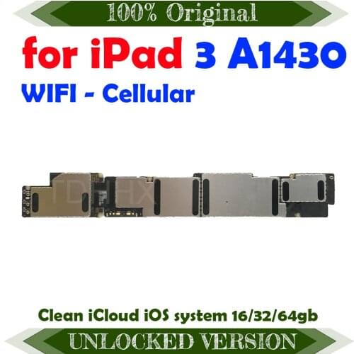 Clean iCloud Mainboard for ipad 3 Motherboard Full Chips,Original unlocked for ipad 3 Logic board A1403 / A1416 or A1430