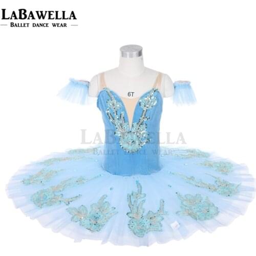 Women Blue Bird Pancake Tutu Ballet Kids Classic Tutu Ballet Costume Blue Platter Professional Ballet Tutus Girls JY021
