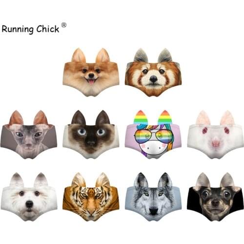 Breathable Panties Low-rise Briefs Cartoon Animal Ear Printed Seamless Low Waist Underwear Young Female One Size Knitted 92 (%)