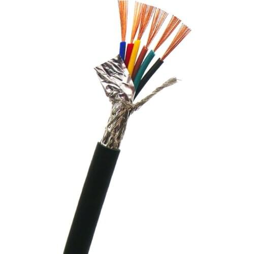 Shielded Wire Sheath Cable 6, 8 Core 0.5mm² with Pure Oxygen Free Copper Double Shield Signal Control Wire RVVP