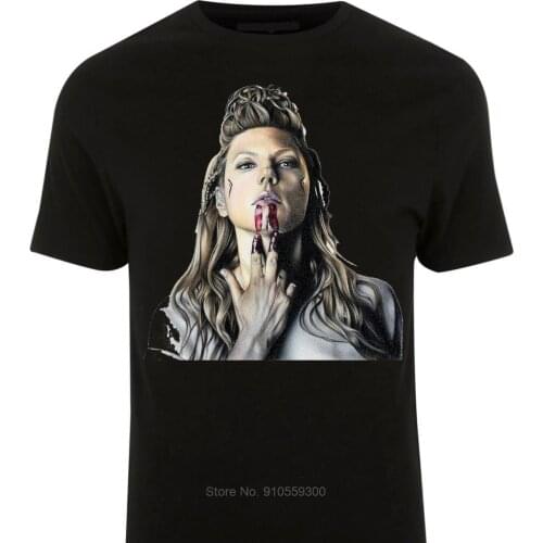 MenS Vikings Lagertha Tribute T Shirt New Men Summer Short Sleeve Casual Cotton T-shirt Hip Hop Tshirt Tees Tops