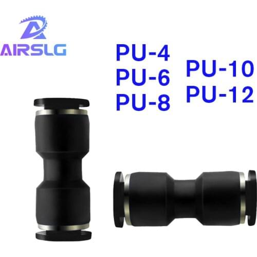 Free shipping PU 10Pcs/lot PU-6 Pneumatic fitting plastic pipe fitting PU-12 PU-8 PU-4 PU10 PU12 push in quick joint connect