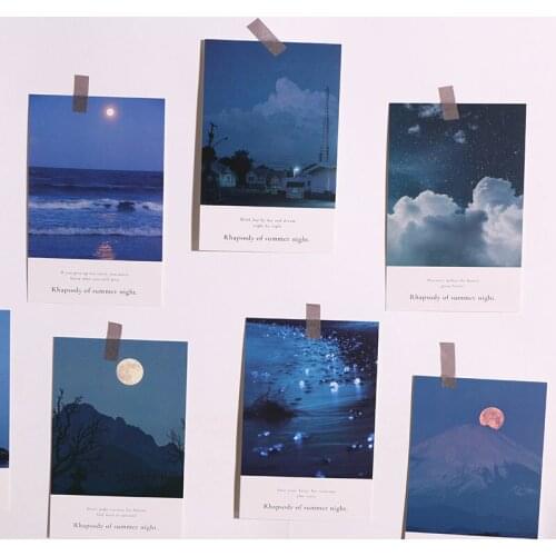 Wall Collage Kit 30pcs 14x10cm Mountains and Rivers Moonlight Beauty Postcard Sky Landscape Ocean Art Landscape Decoration Card
