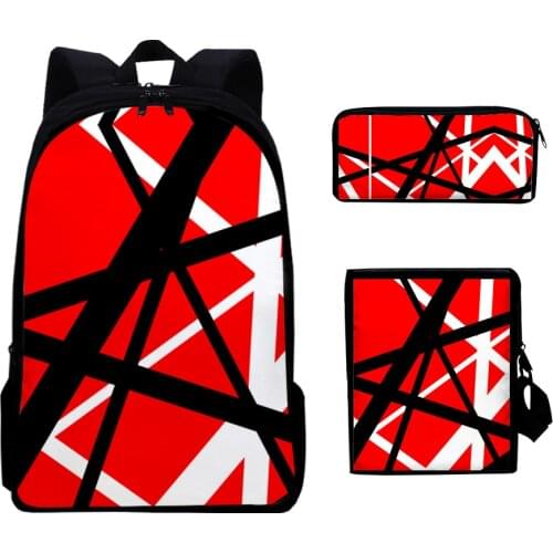 2021 New 3pcs/Set Backpack Eddie Van Halen Fashion Backpack Shoulder Bags 3D Print School Bag Mochilas Student Backpack