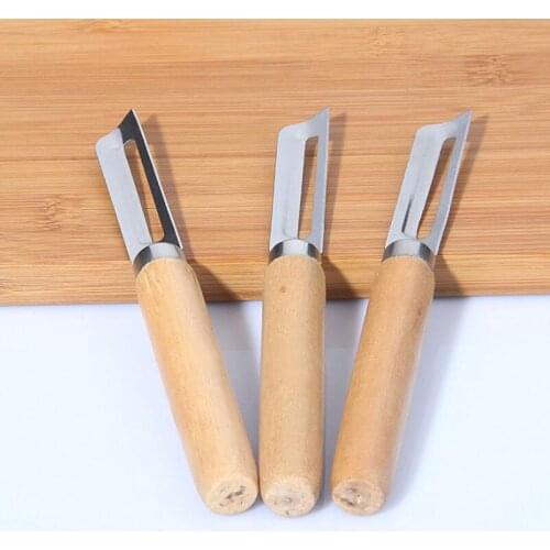 Wood Handle Fruit Peeler Stainless Steel Knife Kitchen Tools Salad Vegetables Peelers Kitchen Accessories LX4304