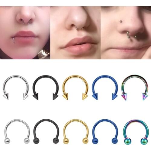 Nose Piercing Ring Circular For Septum C Clip Diaphragm Lip Nail Horseshoe Nose Ring Piercing WomenS Men Jewelry Body Piercing