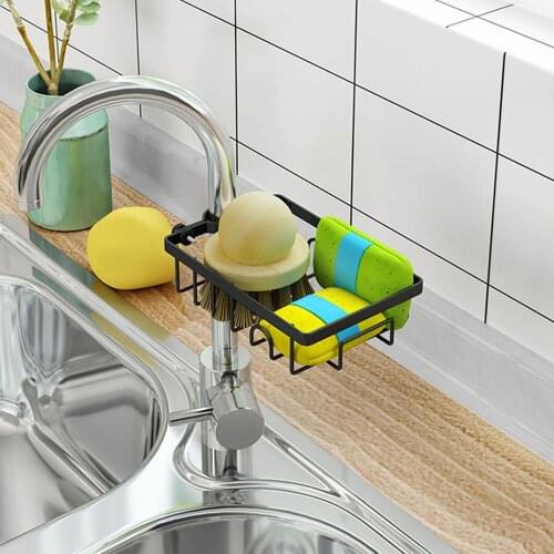 Fast shippingKitchen Sink Faucet Sponge Soap Cloth Drain Rack Storage Organizer Holder-Shelf Sponge Holder Bathroom Holder-Shelf