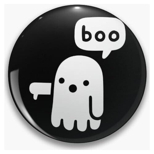 Ghost Of Disapproval Soft Button Pin Metal Badge Hat Cute Brooch Collar Jewelry Women Creative Decor Clothes Fashion Lover