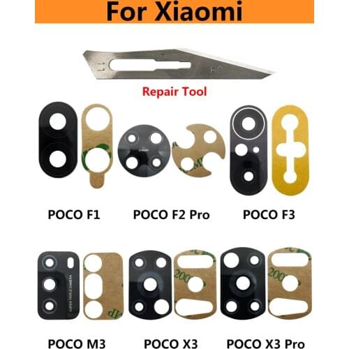 2pcs/lots Camera Glass For Xiaomi Redmi K30 / K30 Pro / Poco X2 / Poco F2 Pro F1 / Poco X3 Rear Back Camera Lens Glass + Sticker