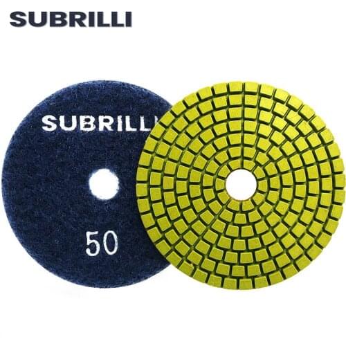 SUBRILLI 3" Diamond Polishing Pad Sanding Disc For Marble Granite Flexible Abrasive Wheel For Polisher Hand Tool Stone Ceramic